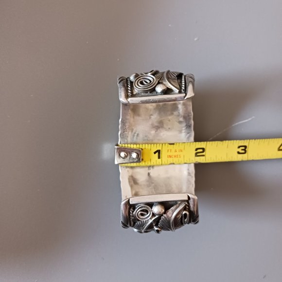 Signed Sterling & Turquoise Bracelet - Picture 9 of 9